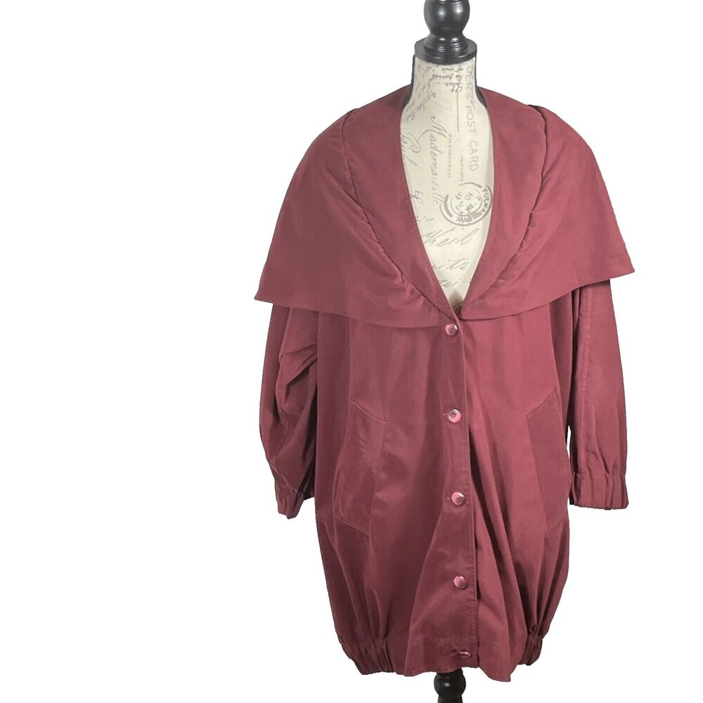 Vtg 80s Hooded Jacket Women’s Size Small Burgundy Wine  Made in Italy by Tunnel